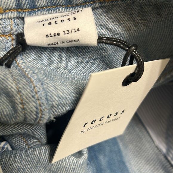 English Factory Girls Kids Denim Blue and White Skirts(Size 13/14) - Picture 3 of 6